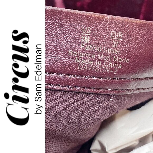 CIRCUS BY SAM EDELMAN Dawson Red Velvet Studded Combat Boot, Size 7 - Picture 11 of 14